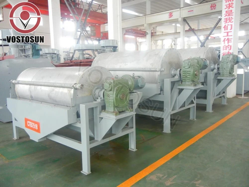 Simple Structure Dry / Wet Drum Magnetic Separator Wide Range of Granularity